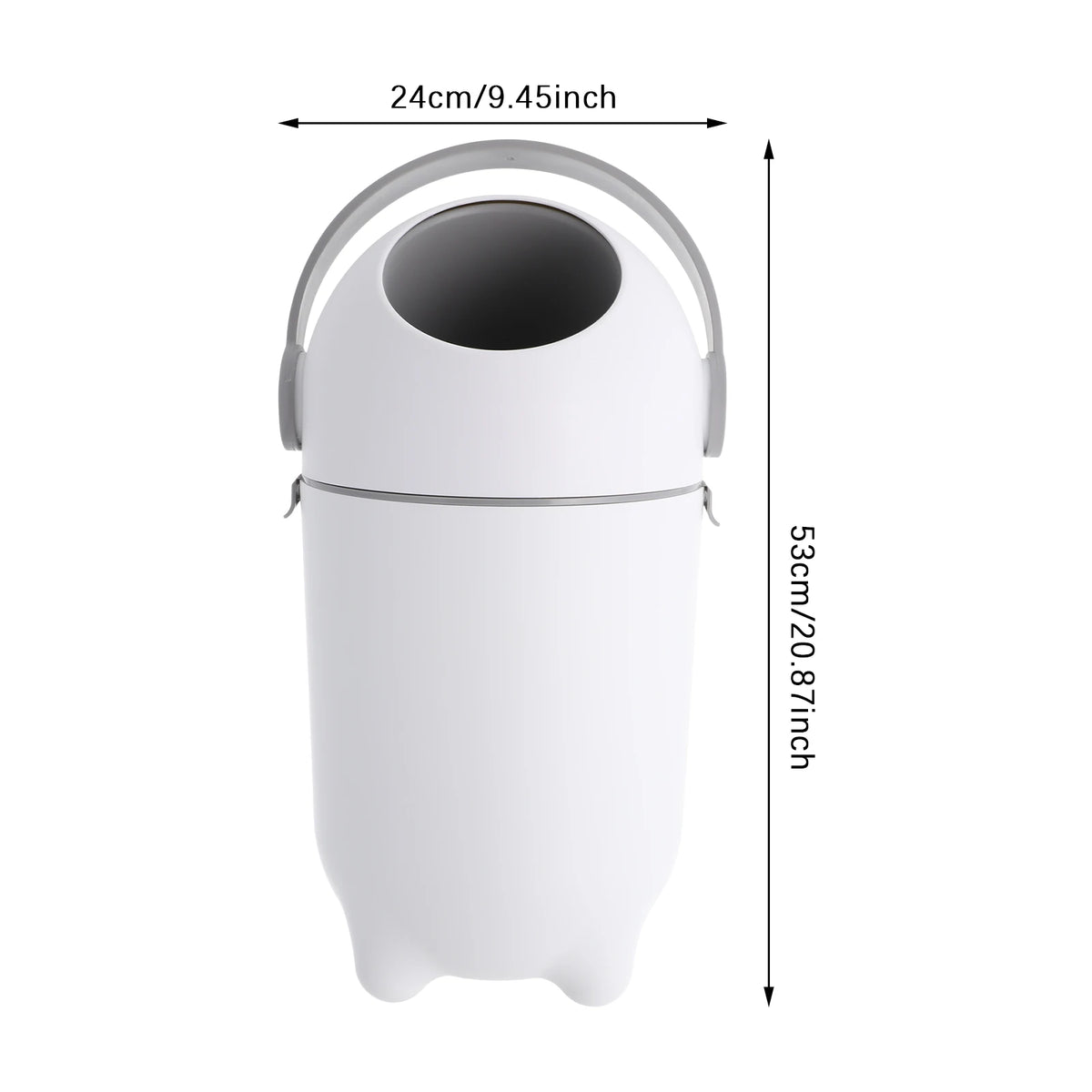 Diaper Pail with Airtight Lid, 3.96 Gal Nursery Trash Can, Odor Lock PP Diaper Bin for Baby, Holds 16 Diapers