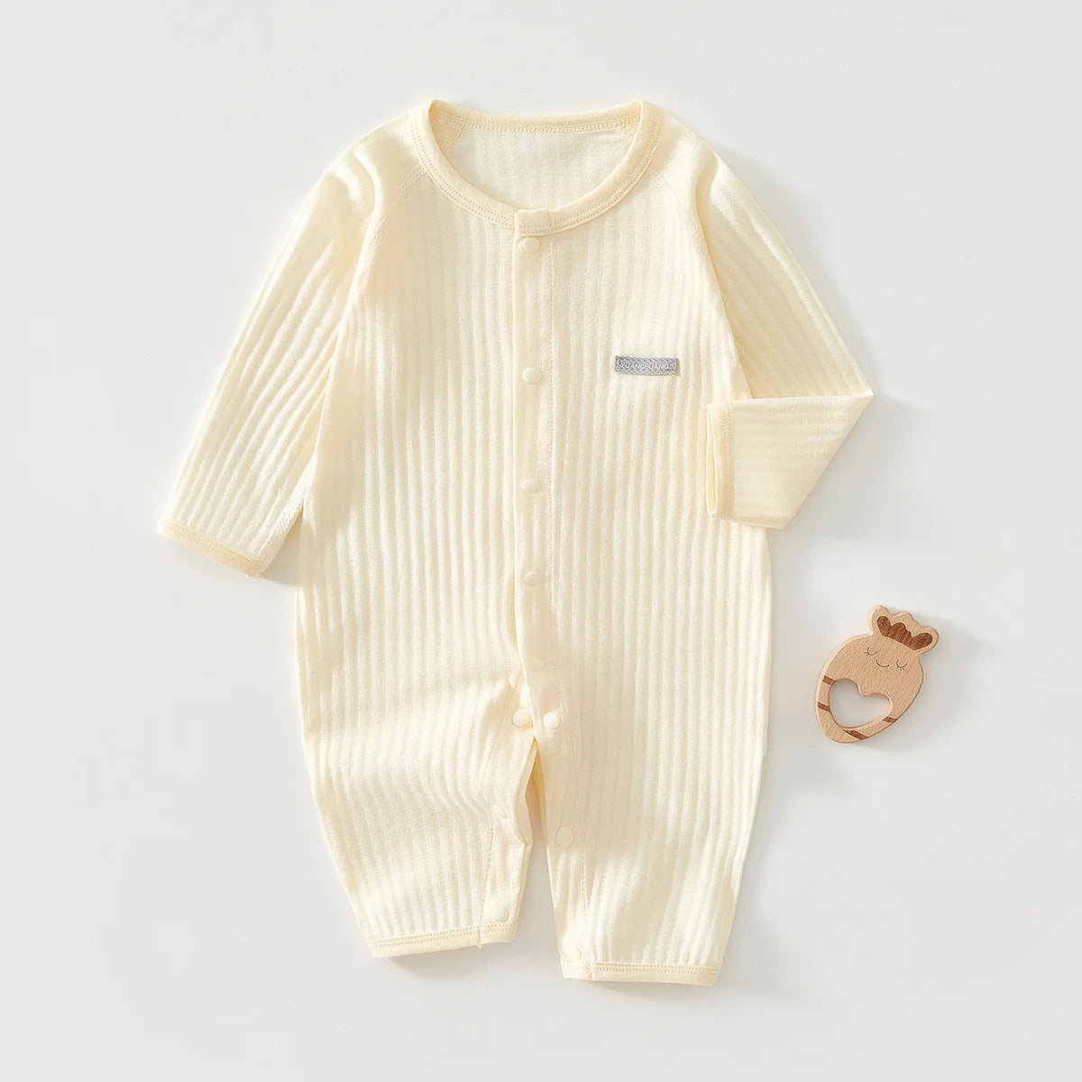 Newborn Baby Jumpsuit Summer Thin Long Sleeve Romper Solid Color One Pieces Infant Air Condition Clothes Daily Wear