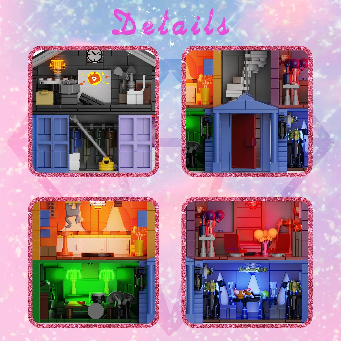 Valentine House Building Block Set Christmas Day Valentine's Day Gift for Women and Friend(1426 PCS)