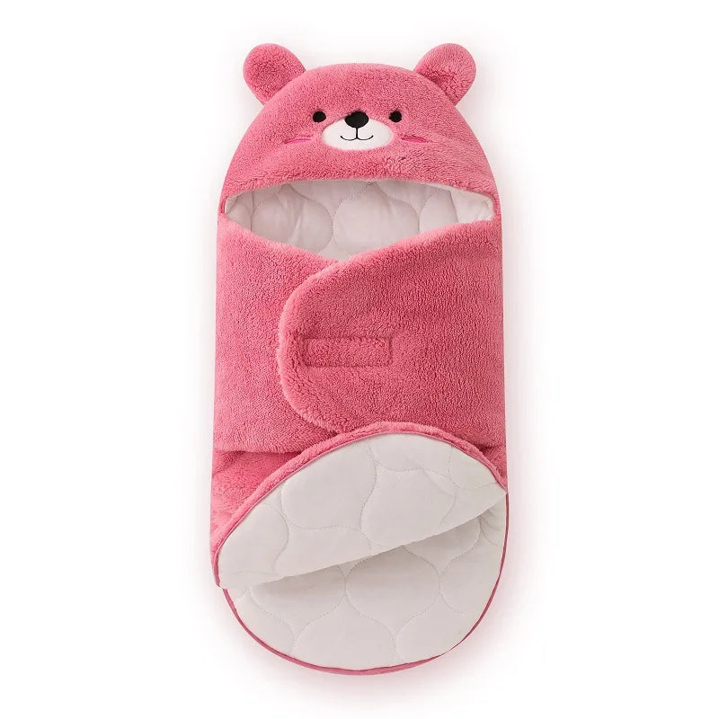 Newborn Baby Quilt Autumn Winter Style Cartoon Single Room Package Wrapped Quilt Cover Animal Pattern Pure Color Velvet Material