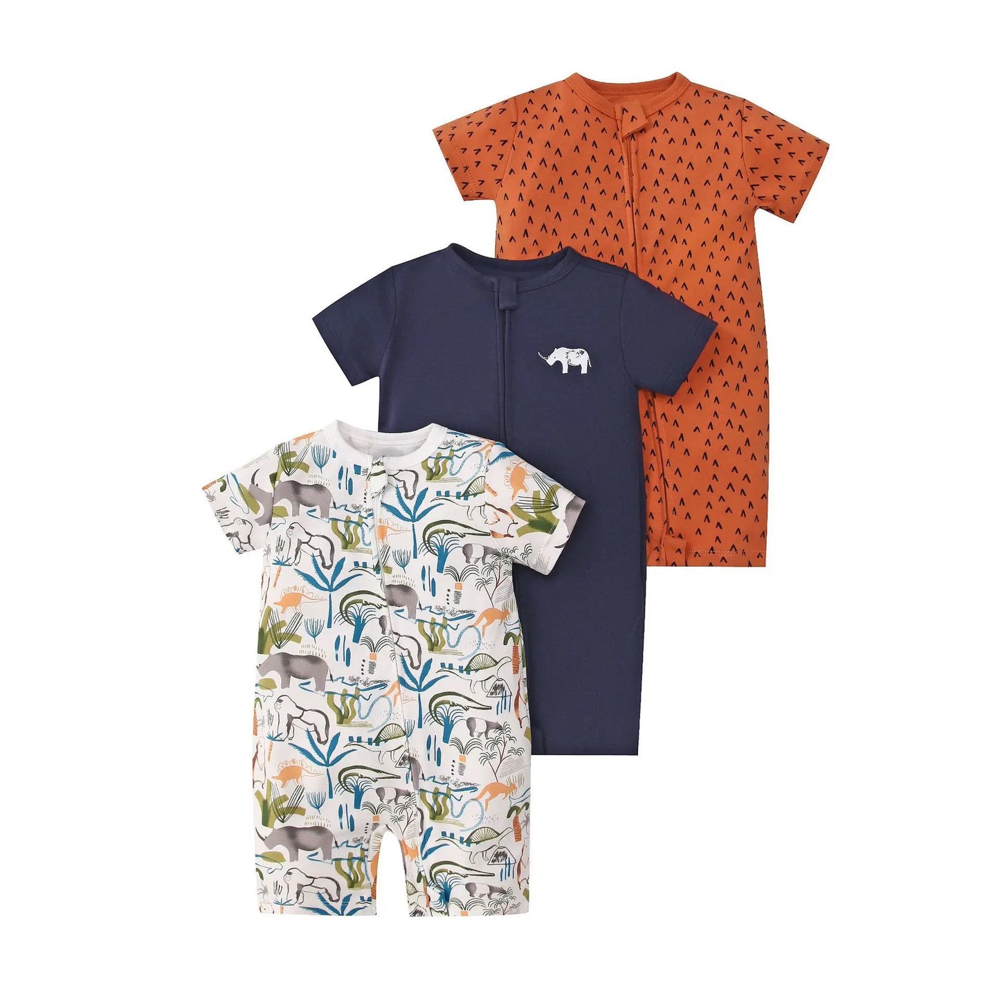 3PCS/Lot Summer Baby Rompers Baby Clothing 100% Cotton Newborn Baby Boy Clothes Infant Jumpsuits Short Sleeve Kids Clothes