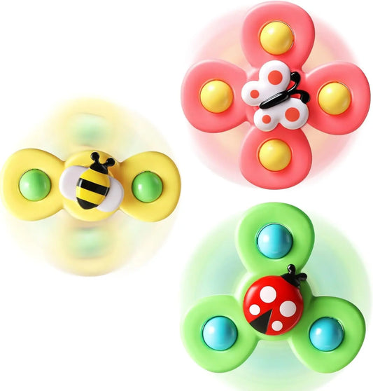 Suction Cup Spinner Toys for 1 Year Old Boy Girl, Spinning Top 12 18 Months, Baby Bath Toy for Kids Ages 1-3, Sensory Travel Toy for Infant Toddlers