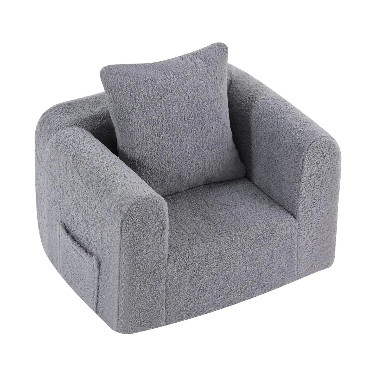 Kids Sofa With Pillow, Cozy Toddler Chair Soft Foam Seat For Reading, Children's Couch With Armrest Lightweight Comfy Kid