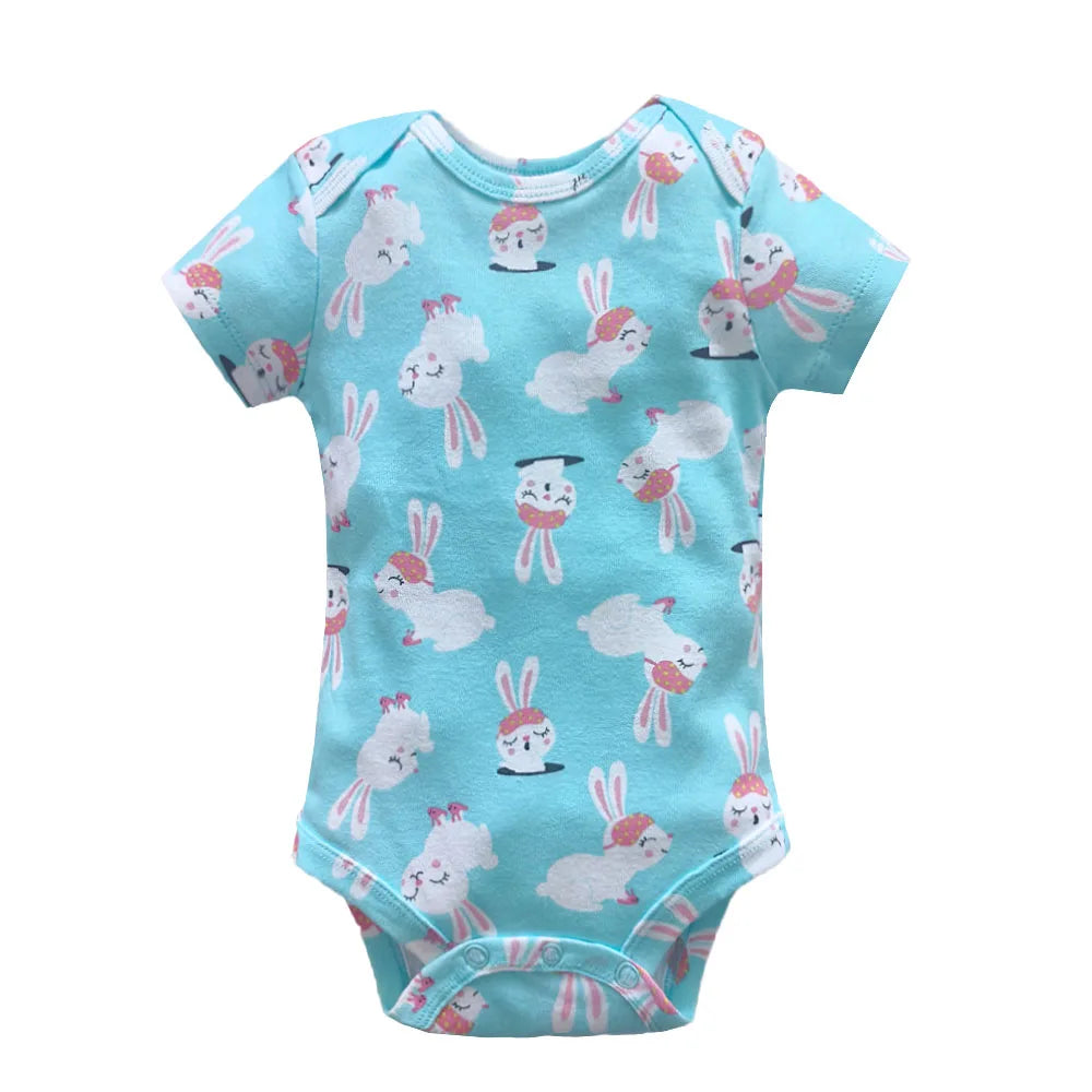 5PCS/Lot Baby Girls Bodysuits Cartoon Baby Girls Clothes 100% Cotton Summer Short Sleeve 3-24 Month Newborn Roupas de bebe