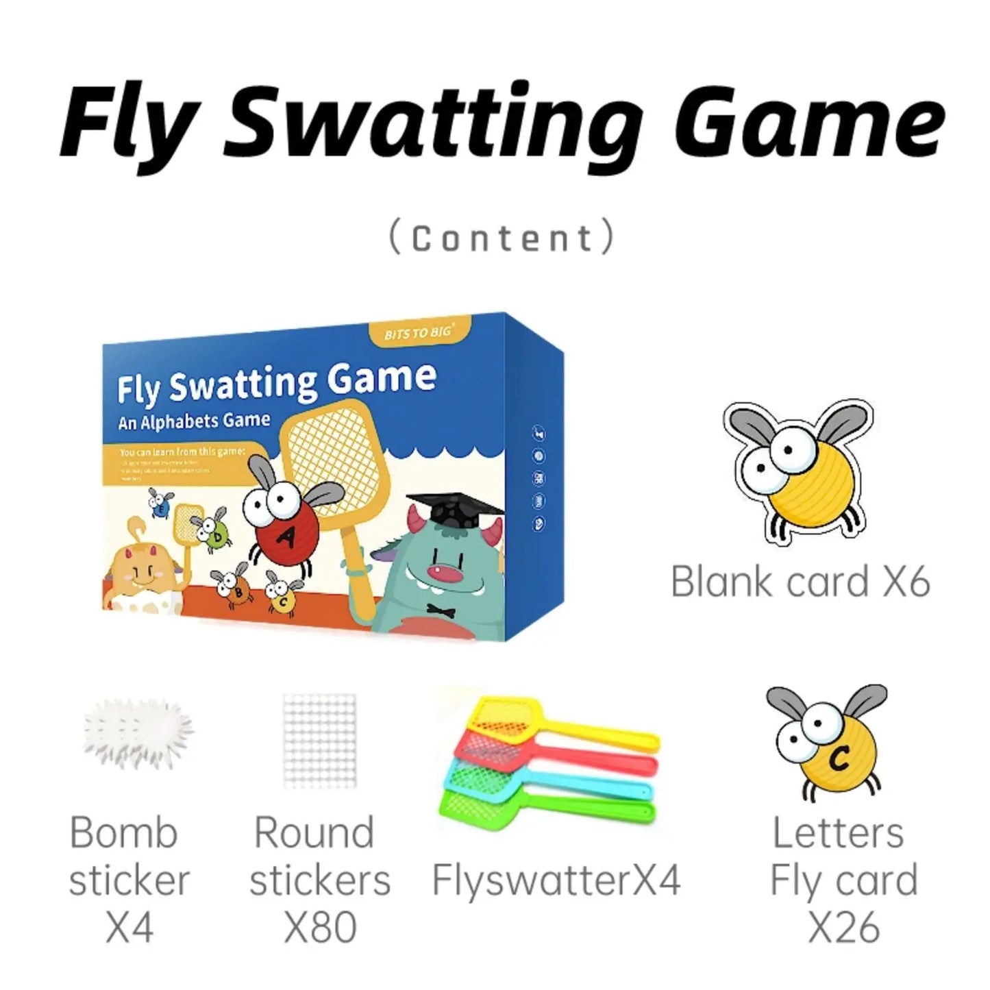 Interactive Alphabet Fly Swatter Card Game | English Phonics Fun | Teacher-Recommended Preschool Toy | Home Early Learning gift