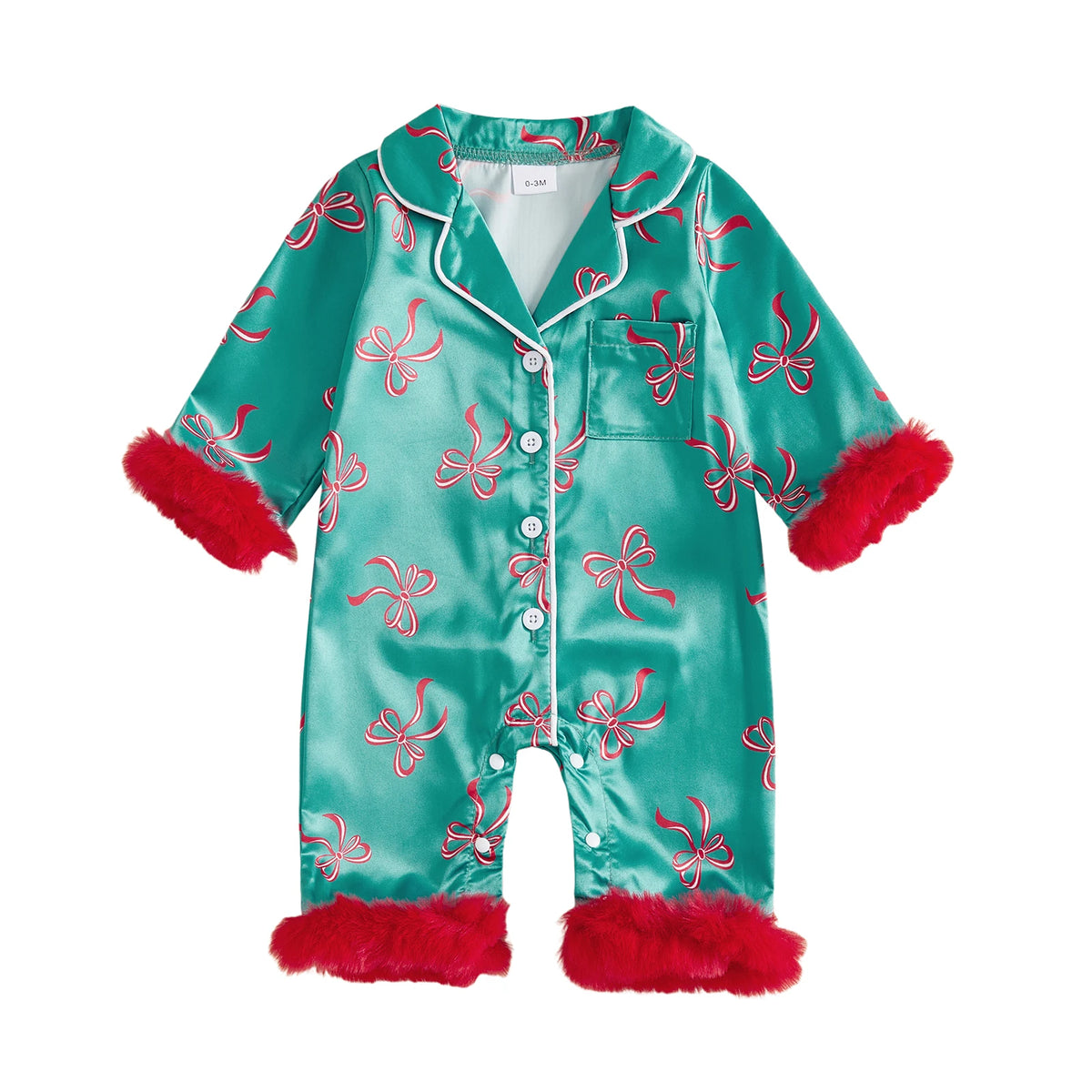 Girls Sleeve Button Print Long Sleeve Pajamas Girls Christmas Pajamas Baby Girls Christmas Girls Christmas