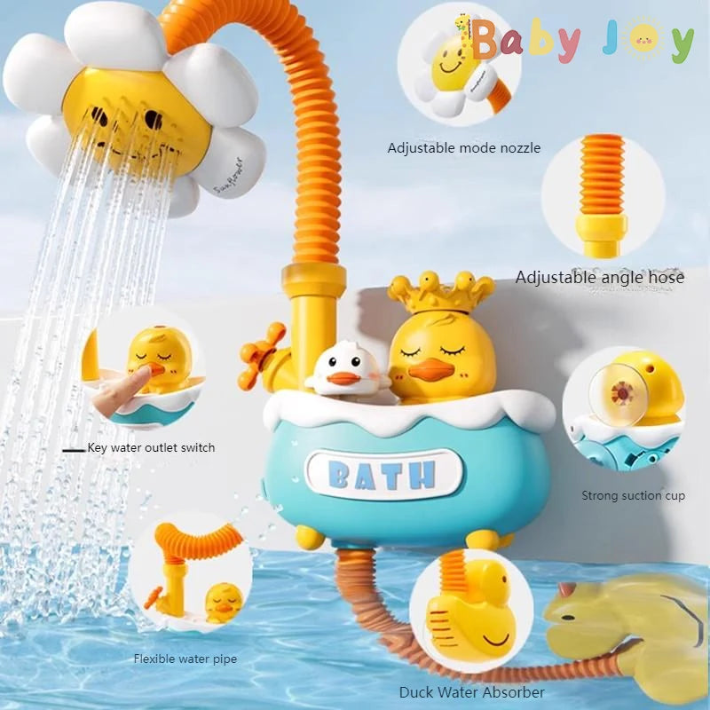Baby bath toy Bath Shower for Toddler Children's electric splashing baby Sunflower Yellow Duck shower boy girl spray gift