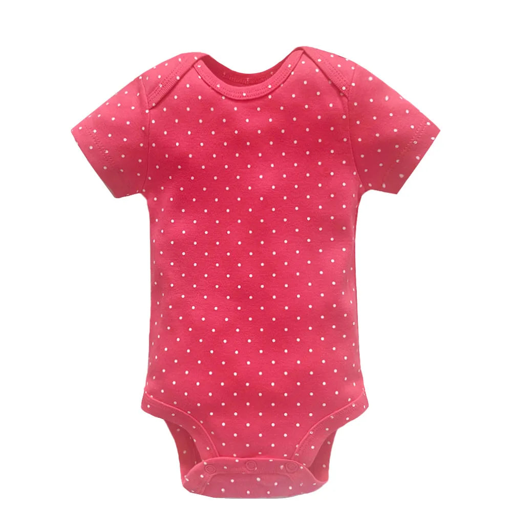 5PCS/Lot Baby Girls Bodysuits Cartoon Baby Girls Clothes 100% Cotton Summer Short Sleeve 3-24 Month Newborn Roupas de bebe